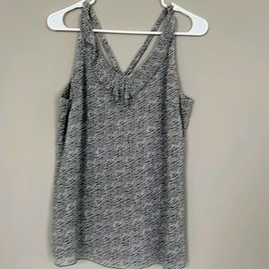 Cabi two-later cami, adjustable straps, flirty ruffle at neck, size small